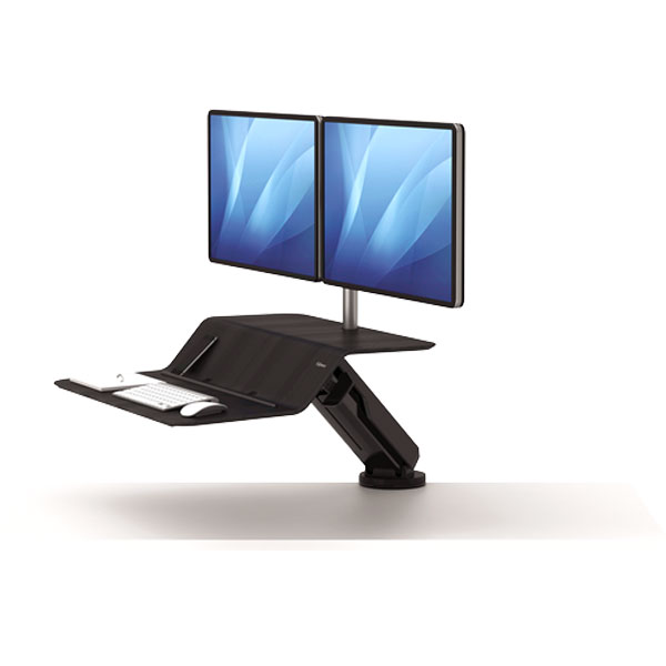 Bras porte-écran double ergonomique pour bureau - Prosiege